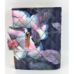 Buxton RFID Floral Quilted Bi-fold Wallet ID Card Case Coin Purse Clutch NWOT